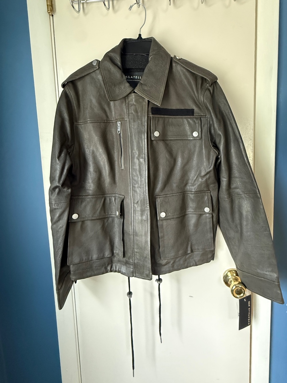 Bagatelle NYC Genuine Leather Jacket Utility Military Style NWT Women’s Medium